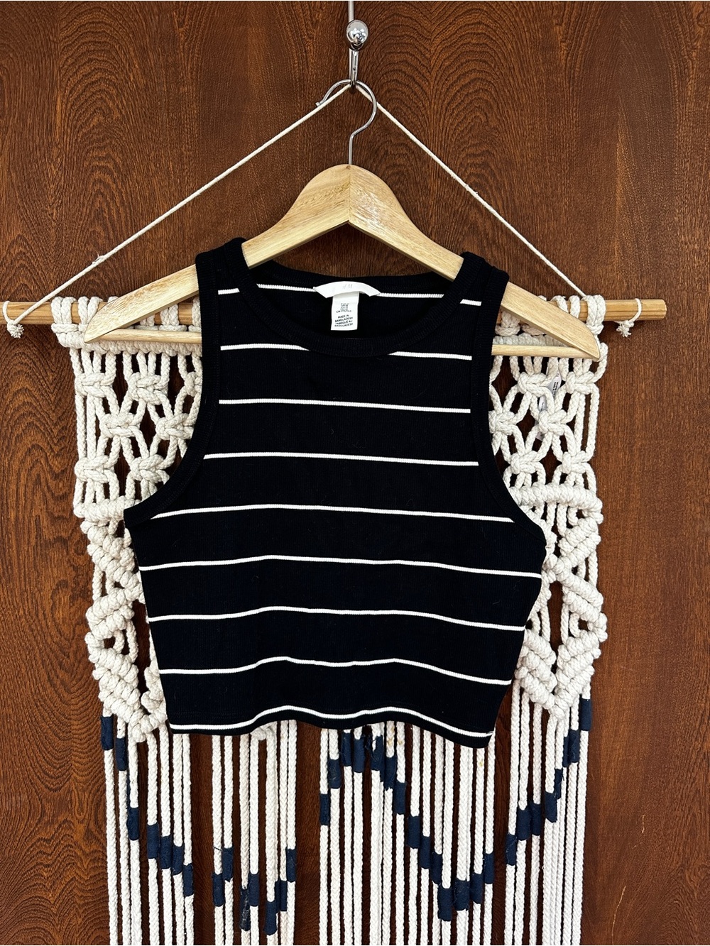 H&M Stripped Cropped Tank Top